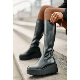 Botas Por Encima De La Rodilla De Mujer Con Plataforma Y Cuña Vinceza 58342 Negro 10
