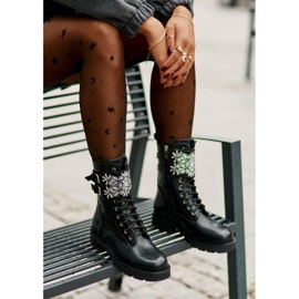 Botas de trabajador aislantes con correa decorativa y hebillas, Viveria negra negro 9