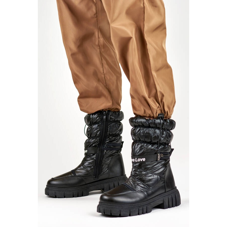 Botas de nieve de mujer con suela gruesa, negras OH-29B negro 1