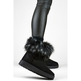 Botas de nieve mukluk para mujer con pelo, negro 1906-1-B 3