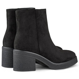 Botas clásicas de tacón para mujer en ante, negro MS1508B 4
