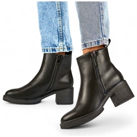 Botas clásicas de tacón para mujer, negras MS2079B negro 1