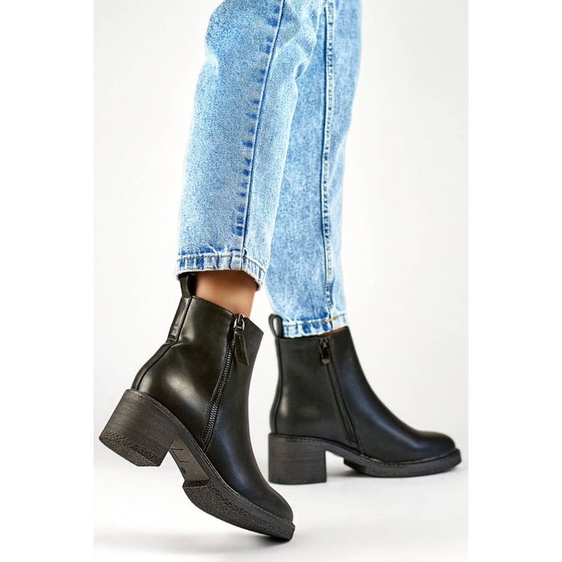 Botas clásicas de tacón para mujer, negras MS2079B negro 2