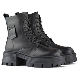 Trabajadoras del cuero para mujer en la plataforma, negro GD-TL56B 3