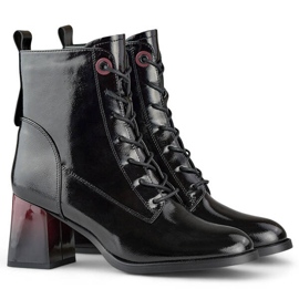 Botines de mujer lacados, negro, GD-FL2106B 4