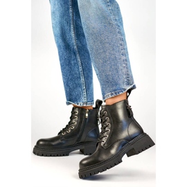 Botas de trabajo con aislamiento de piel para mujer, negras GD-TL57B negro 3