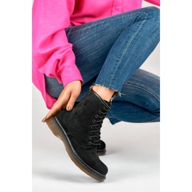 Botas trabajadoras de mujer en ante negro H1080B 3