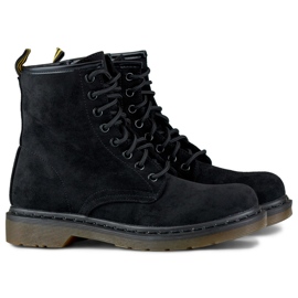 Botas trabajadoras de mujer en ante negro H1080B 5