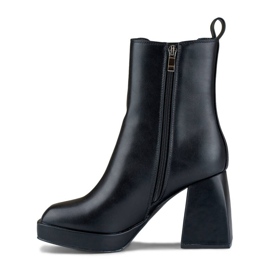 Botines de mujer con tacón y plataforma, negro X8271B 4