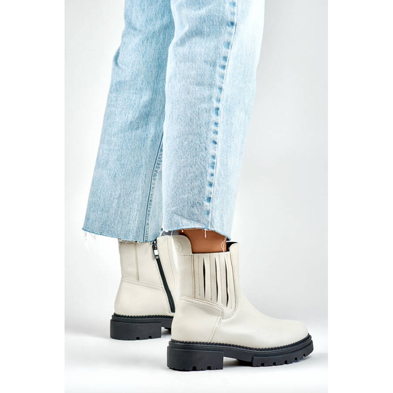 Botas Chelsea con aislamiento para mujer, beige 250041BE-PU 2