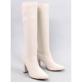 Elisha Botas tacón elástico beige 1
