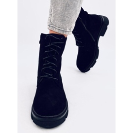 Trabajadores con cordones de Zoe Black negro 1