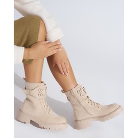 Botas trabajadoras mujer ante beige 2