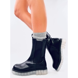 Botines Chelsea negros de corte alto Troy 2 Botines Chelsea negros de corte alto Troy 2