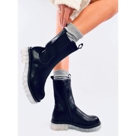 Botines Chelsea negros de corte alto Troy 4
