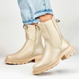 Botas Chelsea sin aislamiento para mujer, beige DES906BE 6