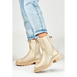 Botas Chelsea sin aislamiento para mujer, beige DES906BE 2 Botas Chelsea sin aislamiento para mujer, beige DES906BE 2