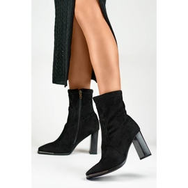 Botines de ante para mujer, negro, GD-FL2098B 4