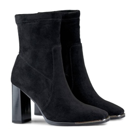 Botines de ante para mujer, negro, GD-FL2098B 6