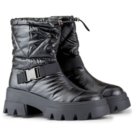Botas de nieve de mujer con suela gruesa, negro JH21-22B 2 Botas de nieve de mujer con suela gruesa, negro JH21-22B 2