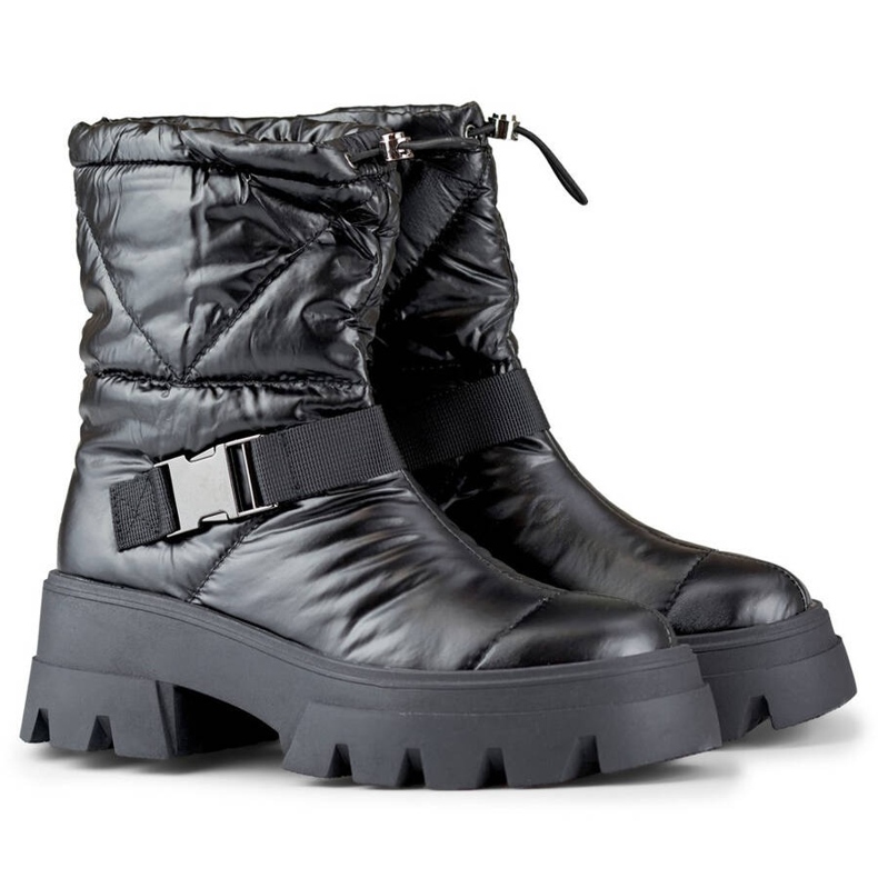 Botas de nieve de mujer con suela gruesa, negro JH21-22B 2