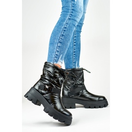 Botas de nieve de mujer con suela gruesa, negro JH21-22B 5