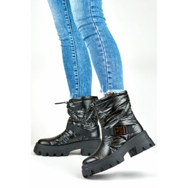Botas de nieve de mujer con suela gruesa, negro JH21-22B 6