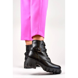 Botas de mujer con tacón bajo y plataforma, negro BM530B 2