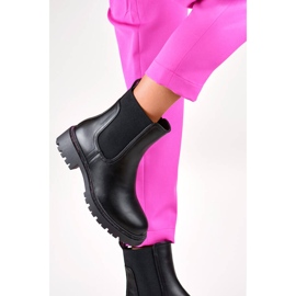 Botas Chelsea de mujer aislantes con circonitas, negro RXJ-210B 2