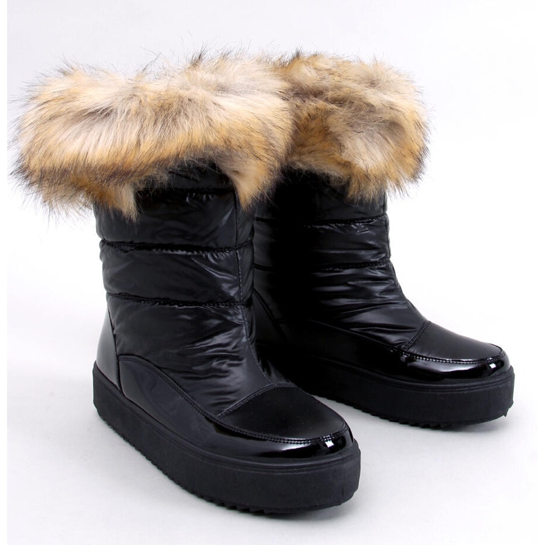 Mastro Botas de nieve negras con pelo. negro 1