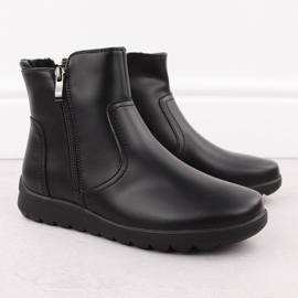 Botines de mujer de piel negra con cremallera FIlippo DBT6630 negro 3