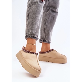 Botas De Nieve Bajas Para Mujer Con Bordado En La Plataforma Beige Claro Narirya 1