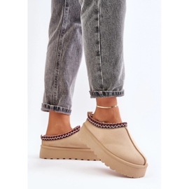 Botas De Nieve Bajas Para Mujer Con Bordado En La Plataforma Beige Claro Narirya 4