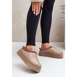 Botas De Nieve Bajas Para Mujer Con Bordado En Plataforma, Beige Oscuro Narirya 1
