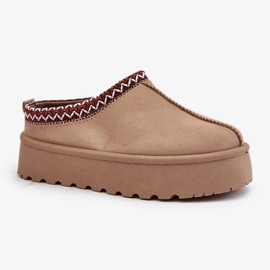 Botas De Nieve Bajas Para Mujer Con Bordado En Plataforma, Beige Oscuro Narirya 3