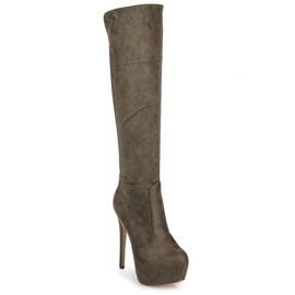 Comer Botas de ante con plataforma verde 2