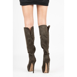 Comer Botas de ante con plataforma verde 4