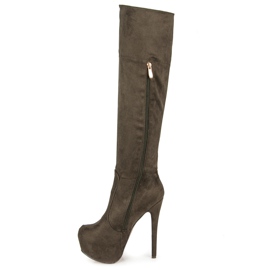 Comer Botas de ante con plataforma verde 3