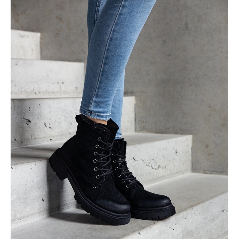 Botines negros con inserciones Prairie brillantes 1 Botines negros con inserciones Prairie brillantes 1