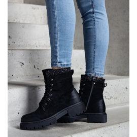 Botines negros con inserciones Prairie brillantes 3