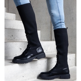 Botas sin cordones negras con parte superior de material flexible de Luana negro 2