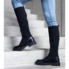 Botas sin cordones negras con parte superior de material flexible de Luana negro 3