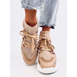 Zapatillas estilo calcetín Petra caqui beige 3