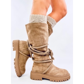 Botas de ante con cordón Spicer Khaki beige 5
