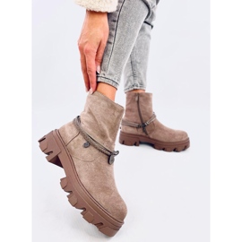 Botines planos de mujer Connie Taupe beige 4
