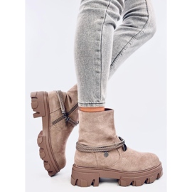 Botines planos de mujer Connie Taupe beige 3