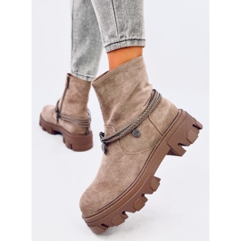Botines planos de mujer Connie Taupe beige 5