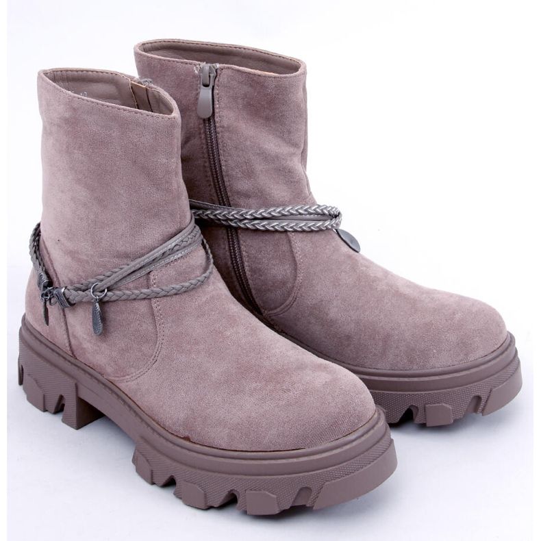 Botines planos de mujer Connie Taupe beige 1