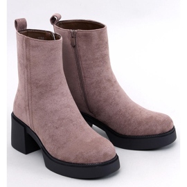 Botines Ruffin Caqui con tacón estable beige 1