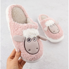 Pantuflas Filippo de piel con oveja W DK6683 PAW577B rosado 1